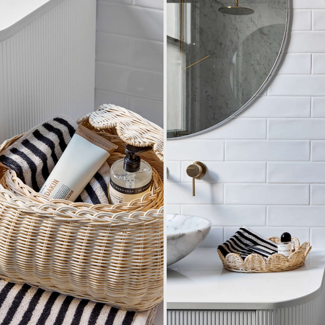 Rattan Scallop Basket Set