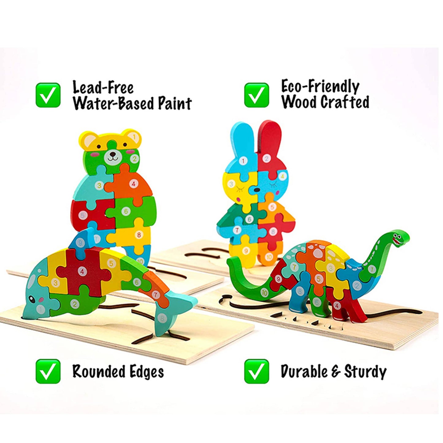 Montessori & Educational Wooden Puzzle Toy- Assorted