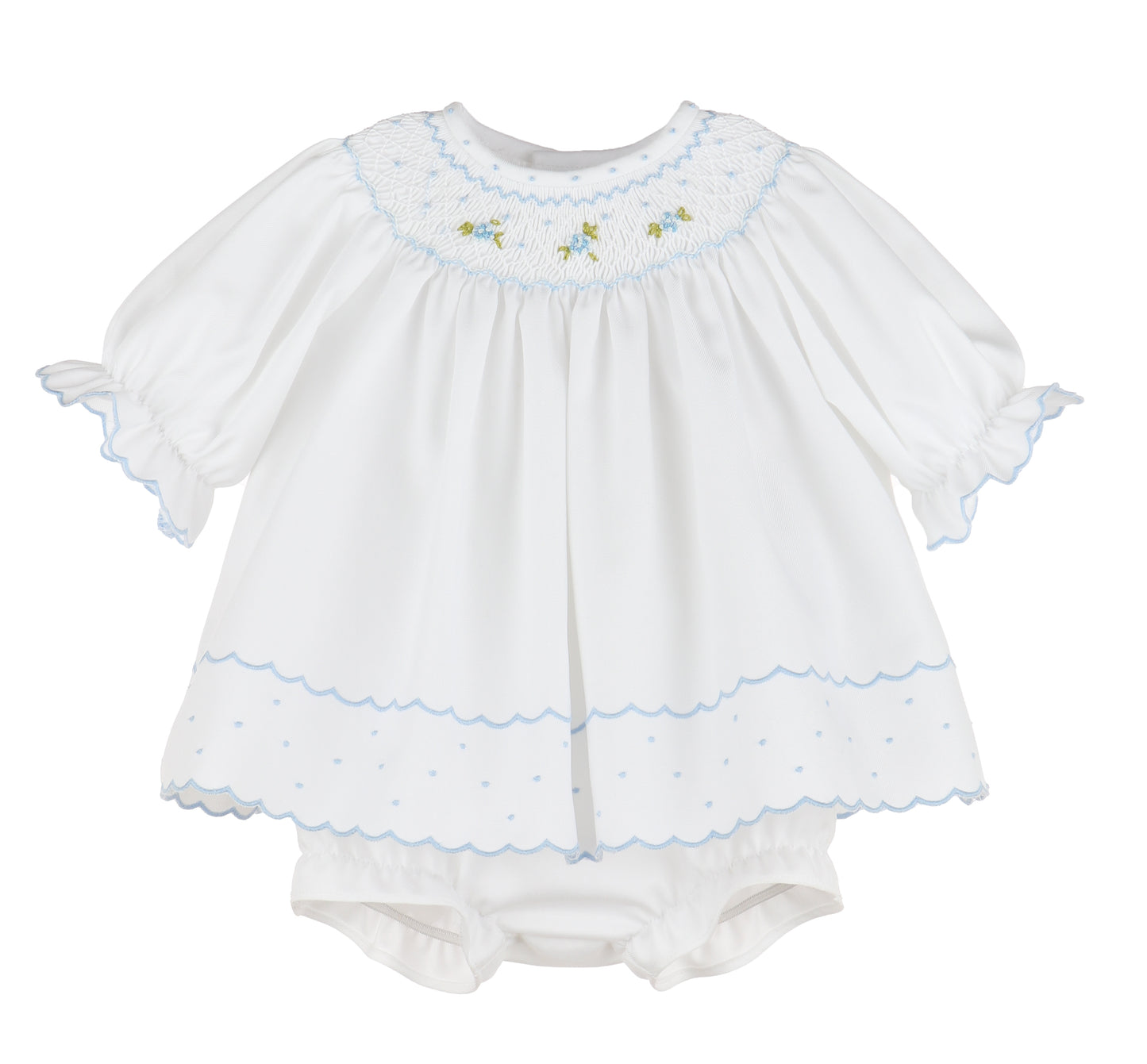 Classic Embroidery Feston Bishop Dress