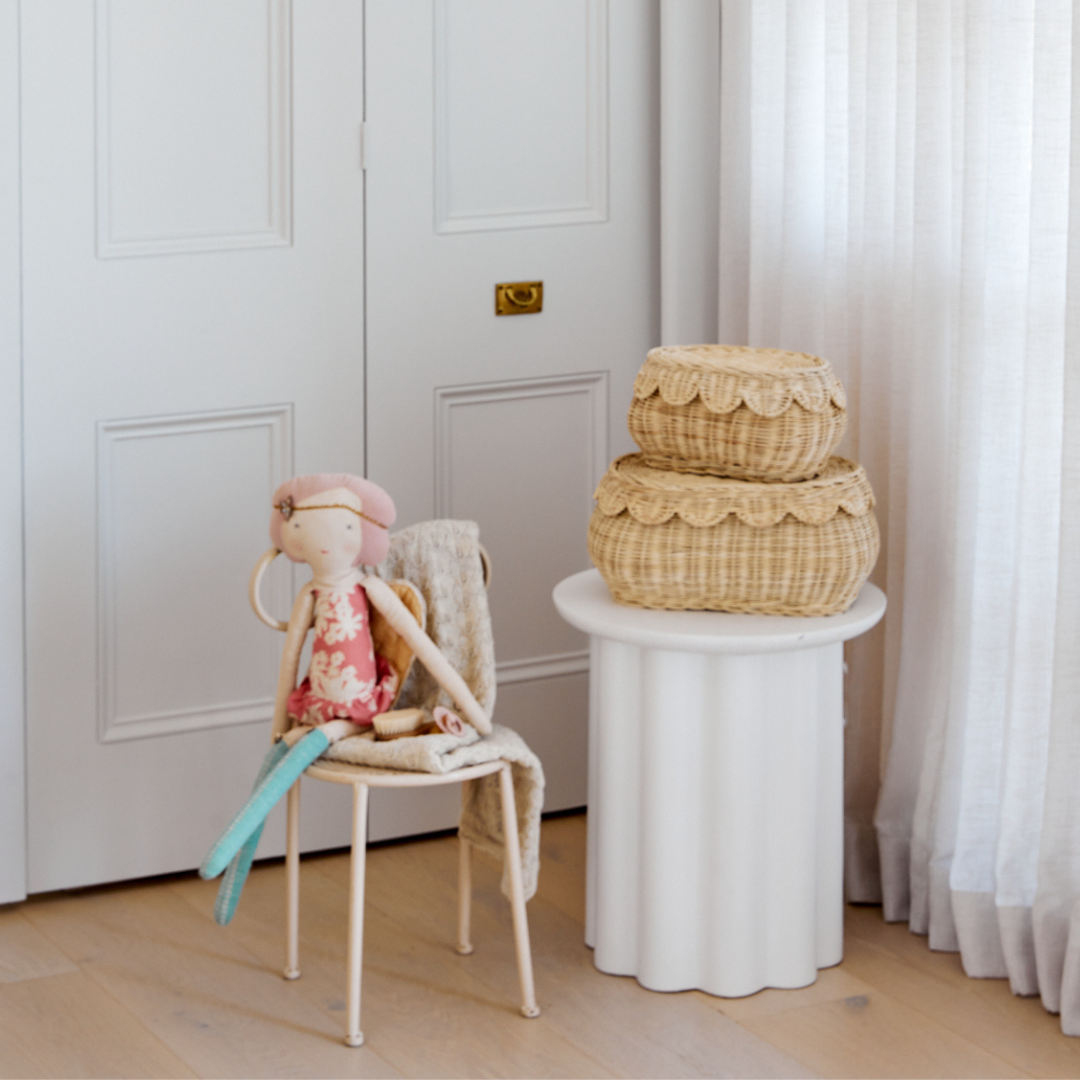 Rattan Scallop Basket Set