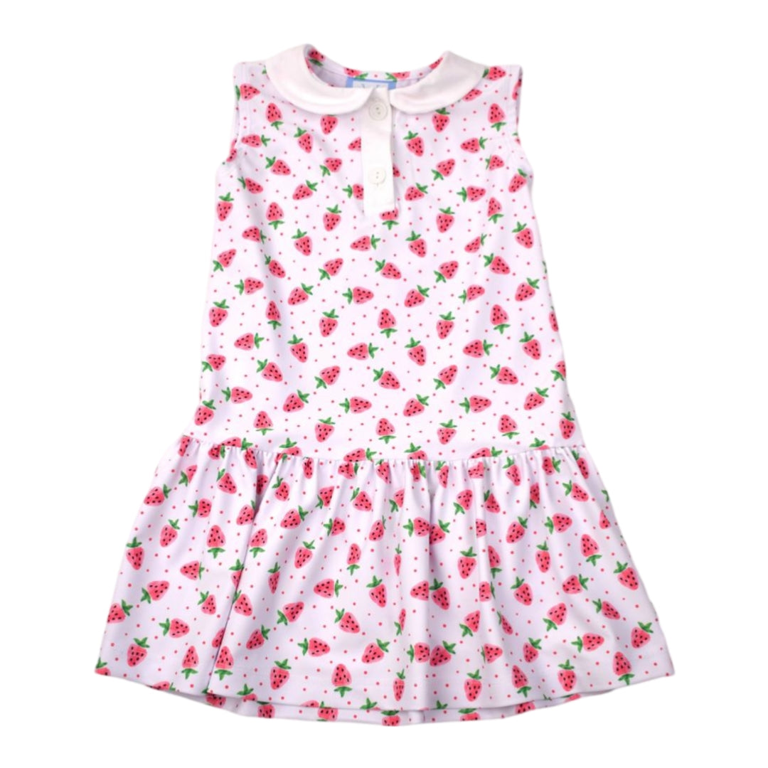 Athleisure Polo Dress, Strawberries