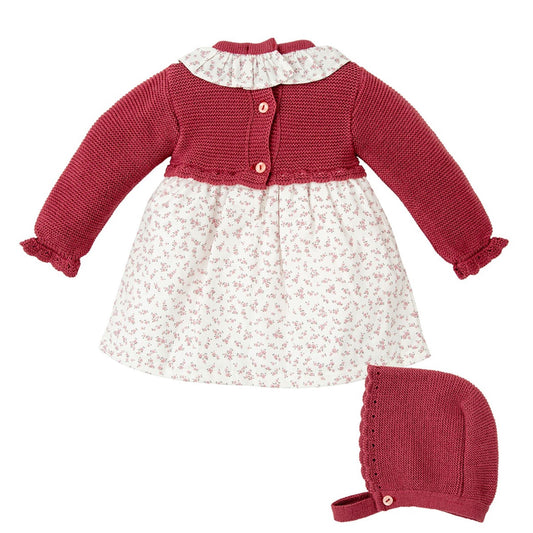 Cherry Pink & Floral Print Dress