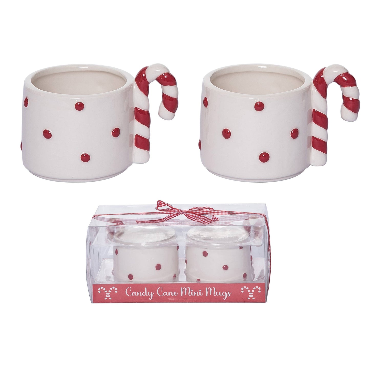 Christmas Peppermint Mugs, Set of 2