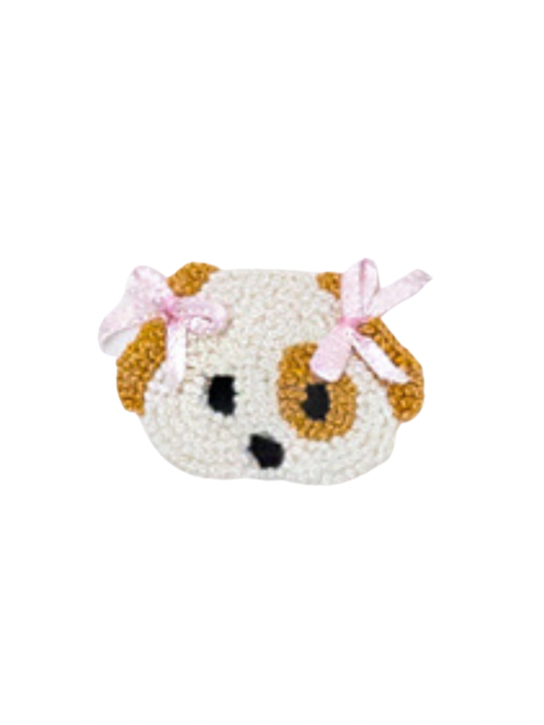 Girl's Pink Day Gown with Spotted Puppy Embroidery