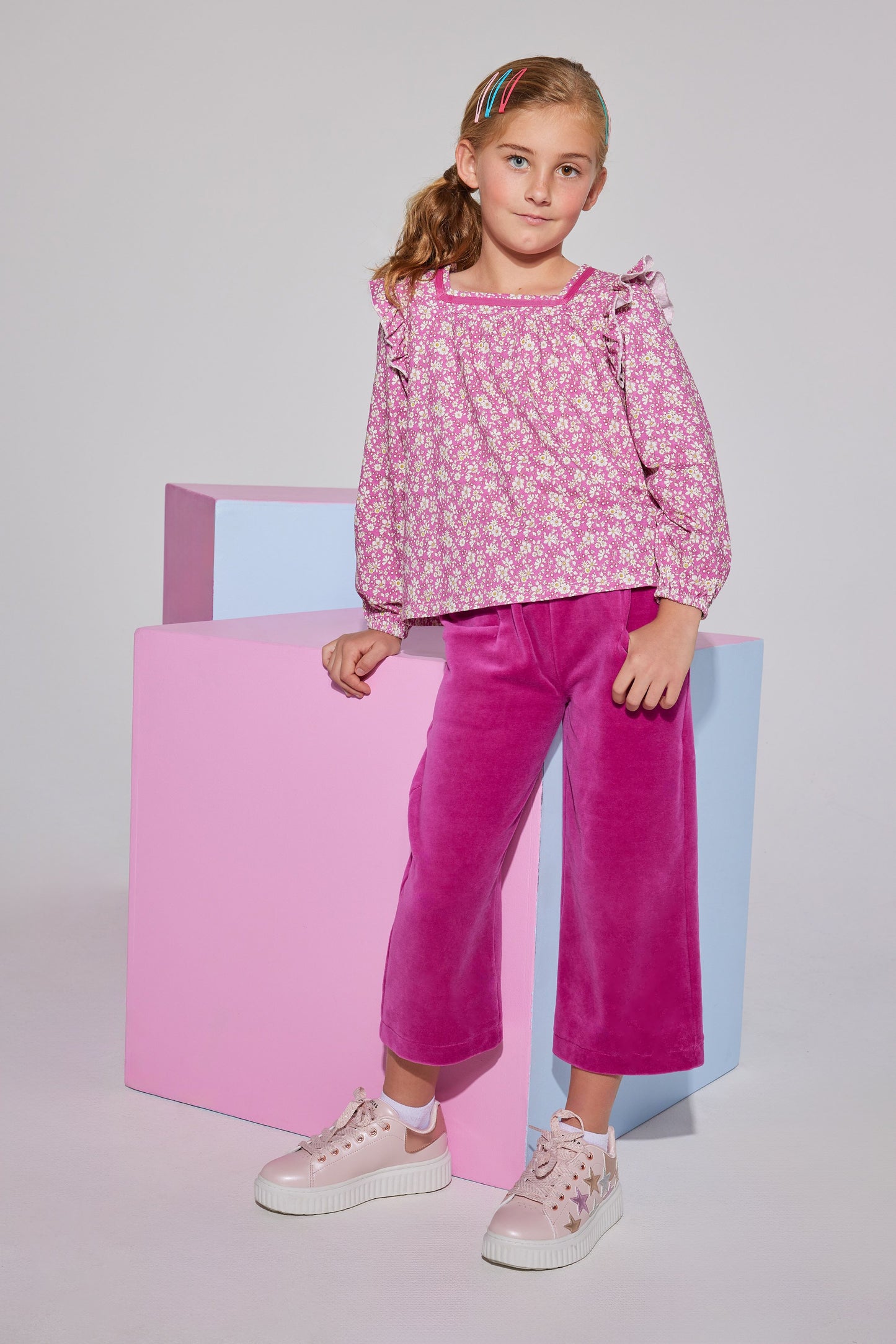 Adams Top - Roland Floral Fuscia