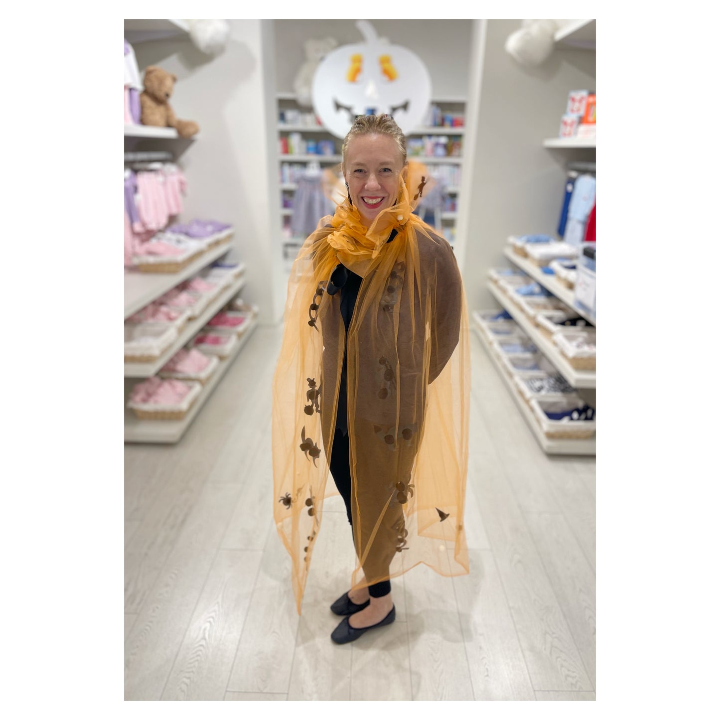 Adult Halloween Cape, Boo Orange