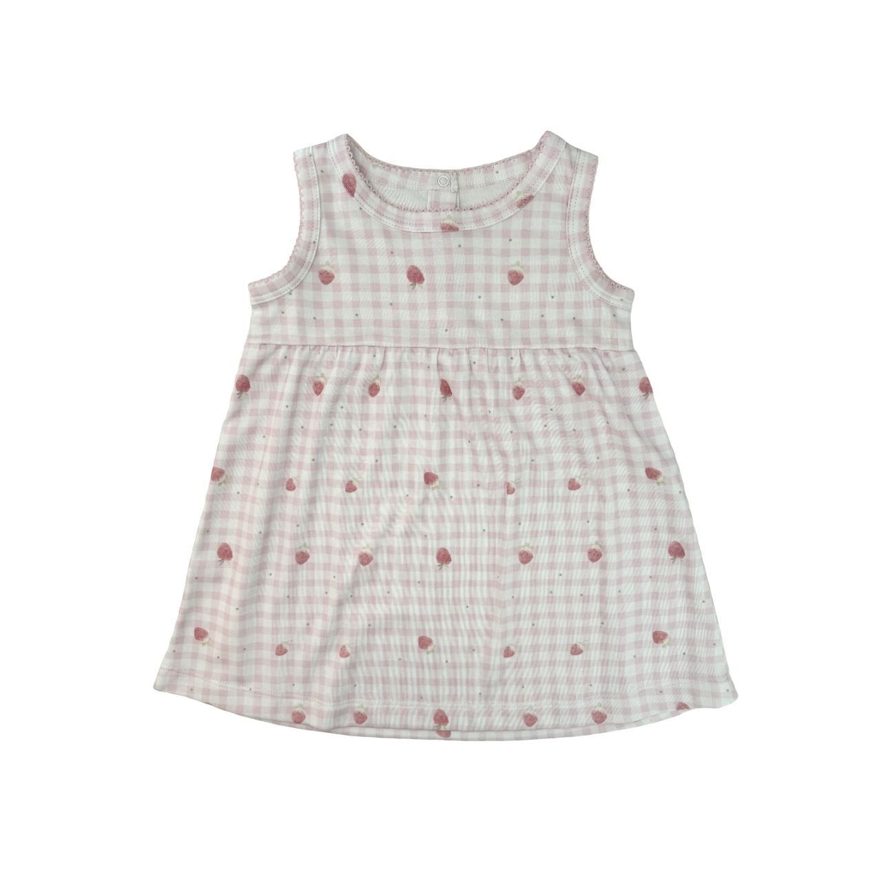 Strawberry Sleeveless Pima Dress