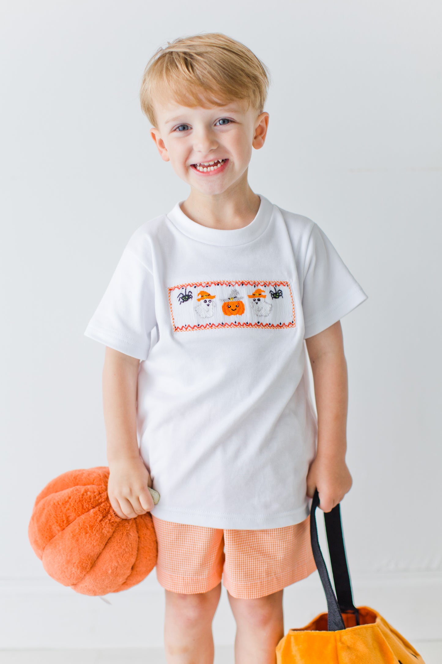 Tom Halloween Ghost Friends Smocked Short Set