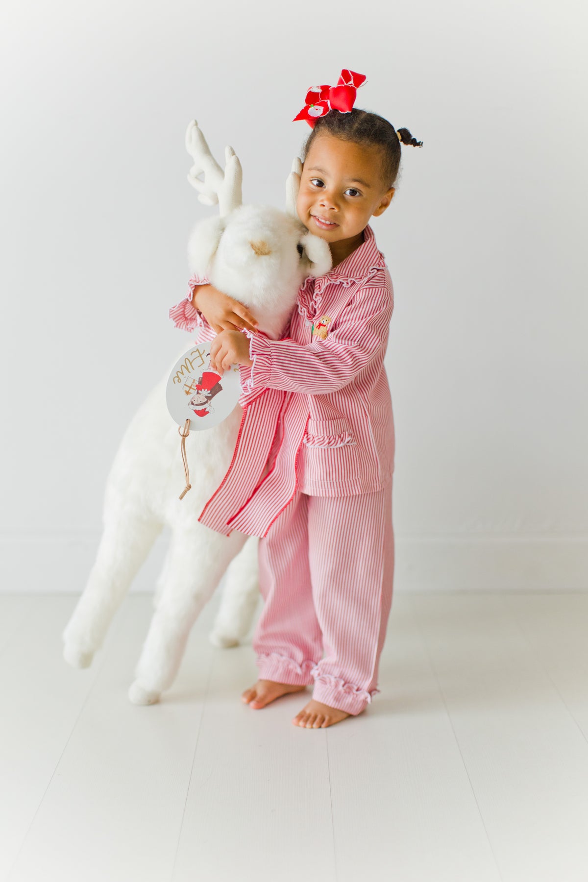 Girl's Striped Merry Little Bear Pajamas