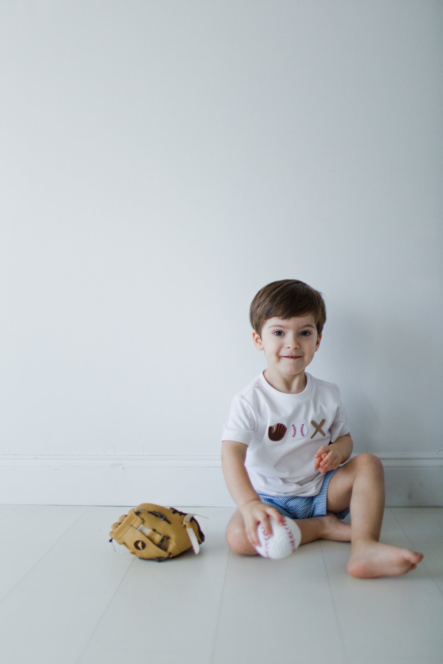 Boy's Baseball Applique Short Set
