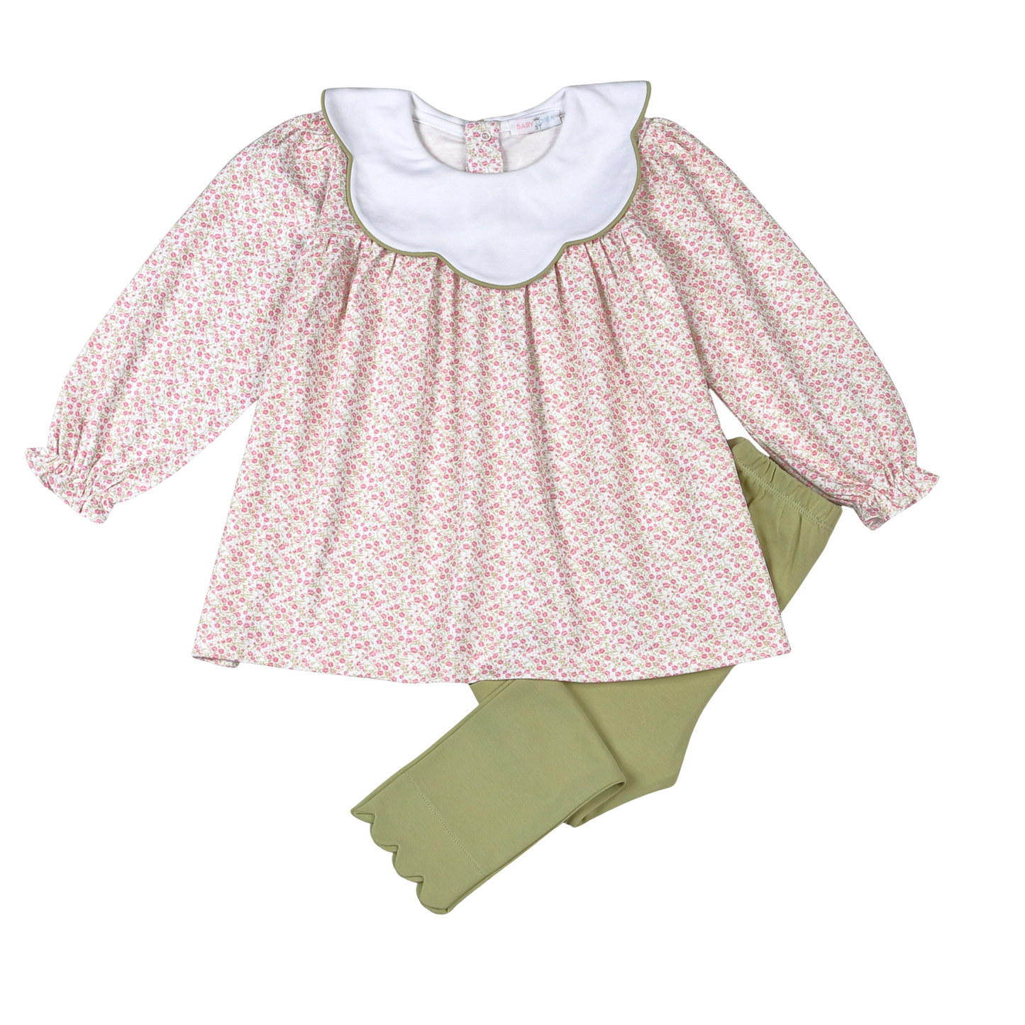 Melody Pima Scallop Collar Top Set