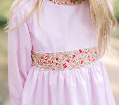 Blissful Band Long Sleeve Dress, Palmer Pink & Autumn Meadow Floral