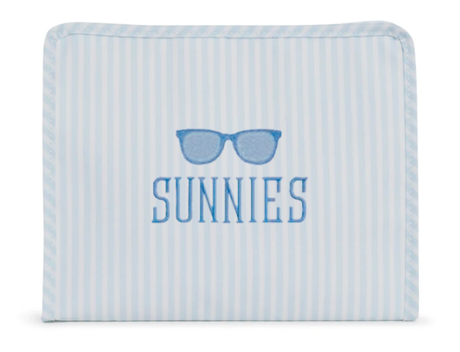 Medium Roadie Zip Pouch, Blue Pimlico Stripe