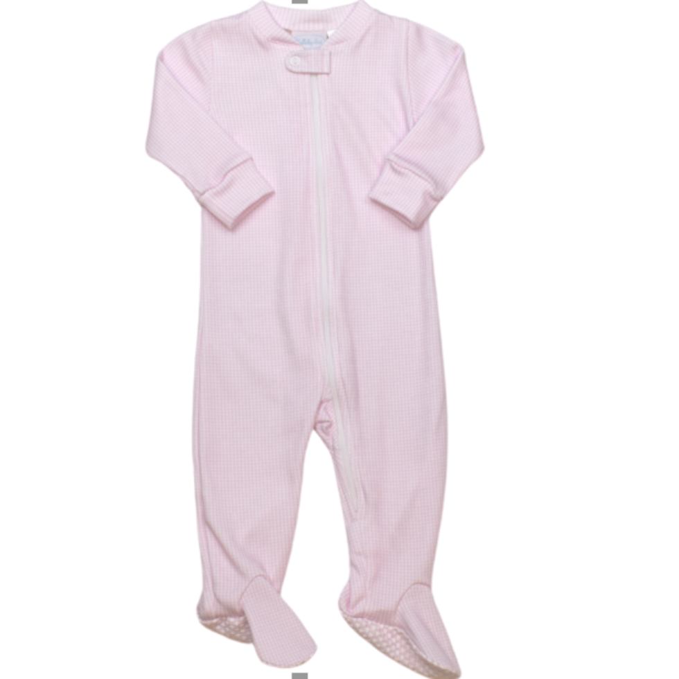 Once Upon A Time Footie Pink Mini Gingham