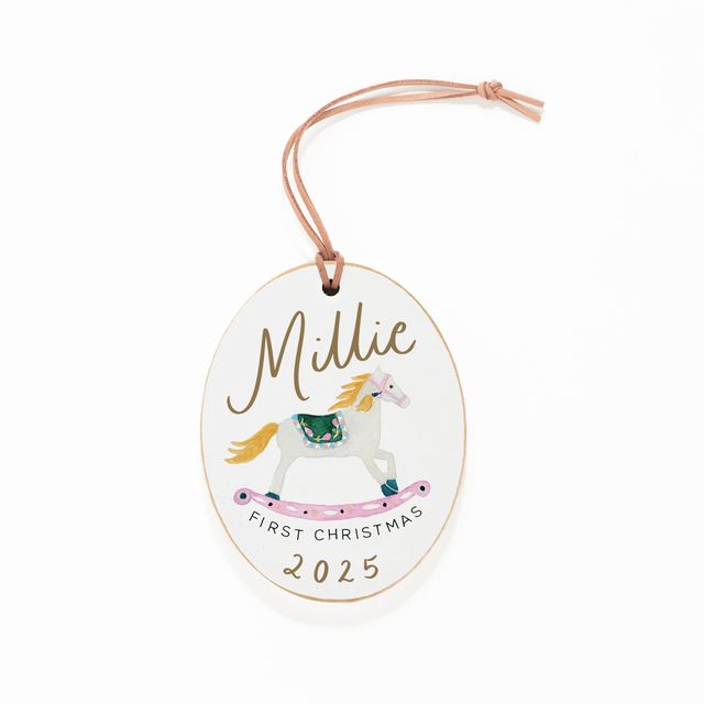 Ornament, Pink Rocking Horse