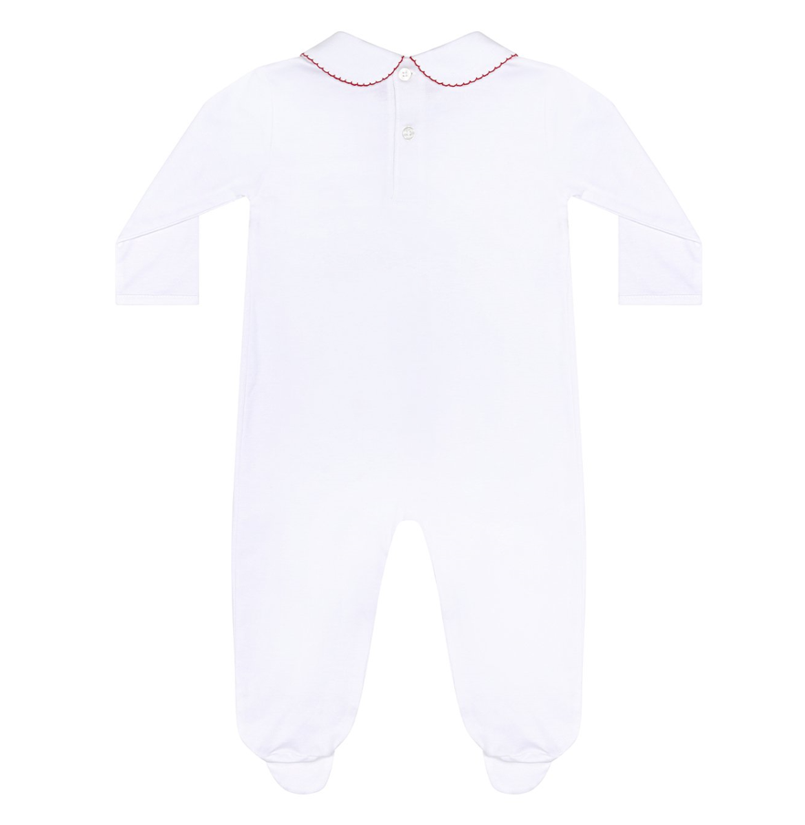 Christmas Wreath Smocked Footie