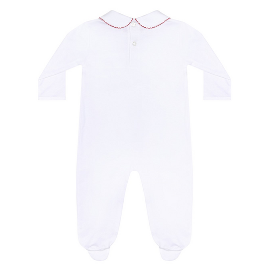 Christmas Wreath Smocked Footie