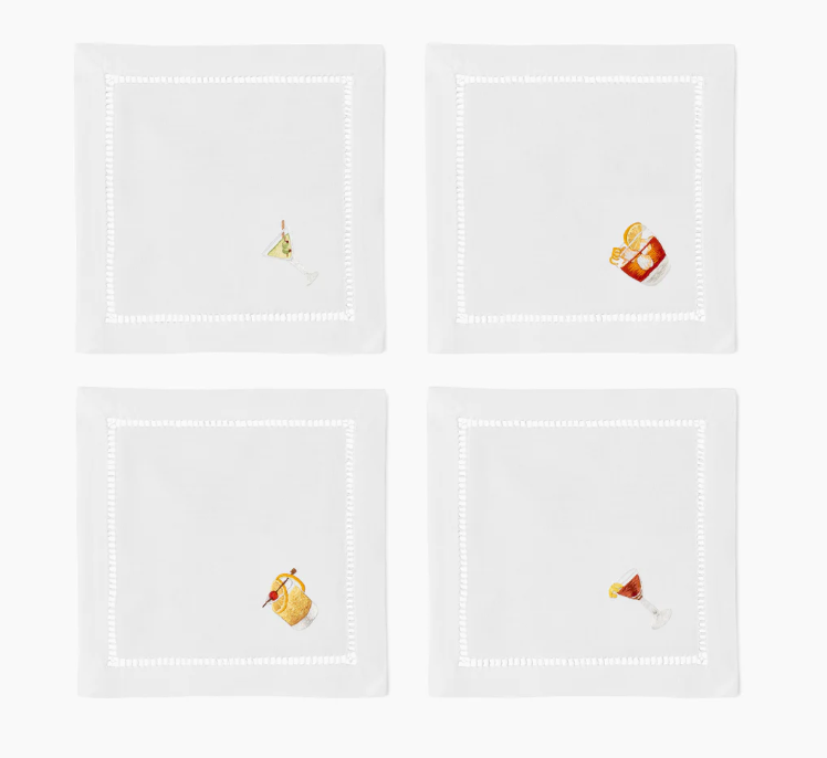 Classic Mixed Drinks Cocktail Napkin Set