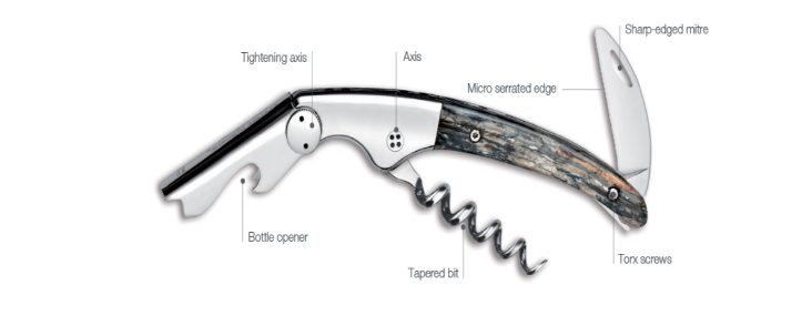 Black Horn Handle Clos Laguiole Corkscrew