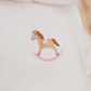 Girl's Day Gown Pink Dot with Rocking Horse Embroidery