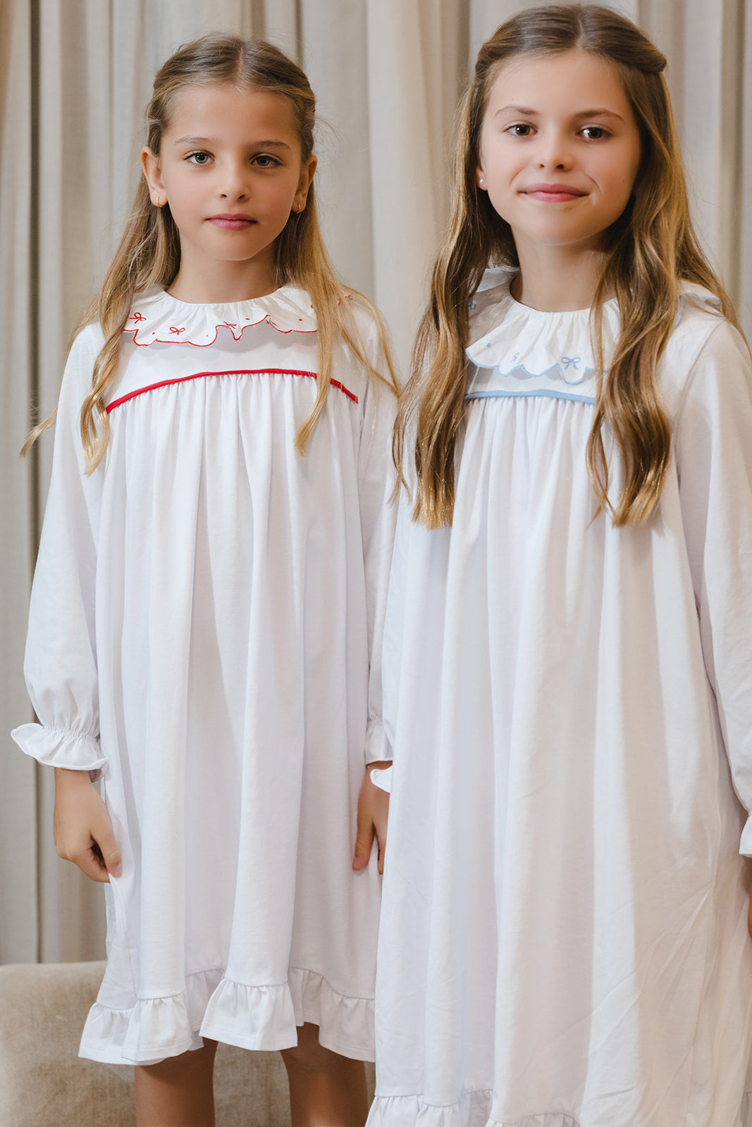 White with Blue Trim Signature Nightgown