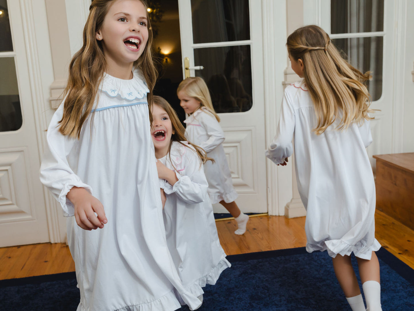 White with Blue Trim Signature Nightgown