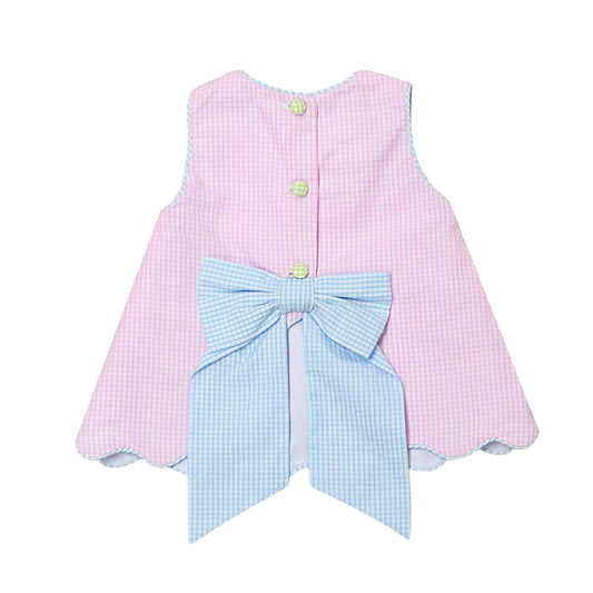 Color Block Sundae Bloomer Set, Pink & Green Mini Seersucker