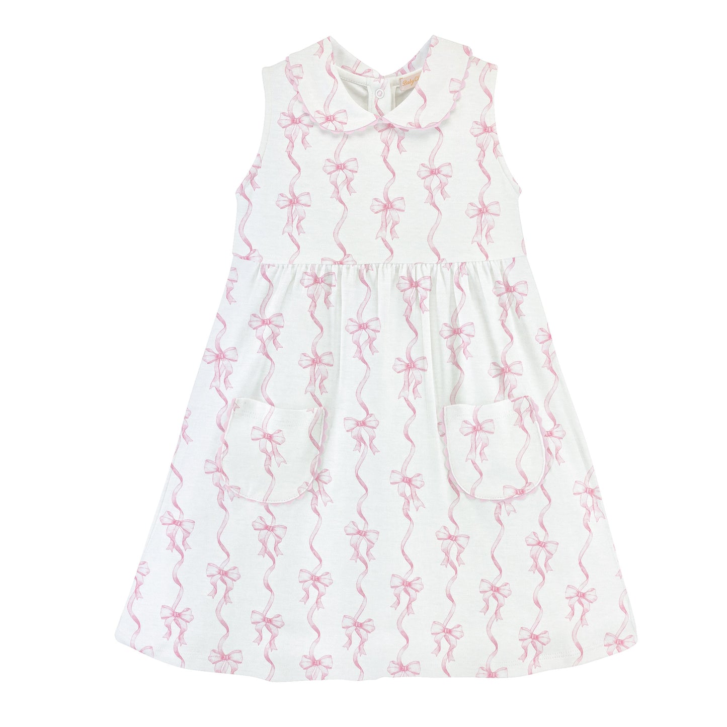 Coquette Bows Sleeveless Collared Dress w/ Pockets
