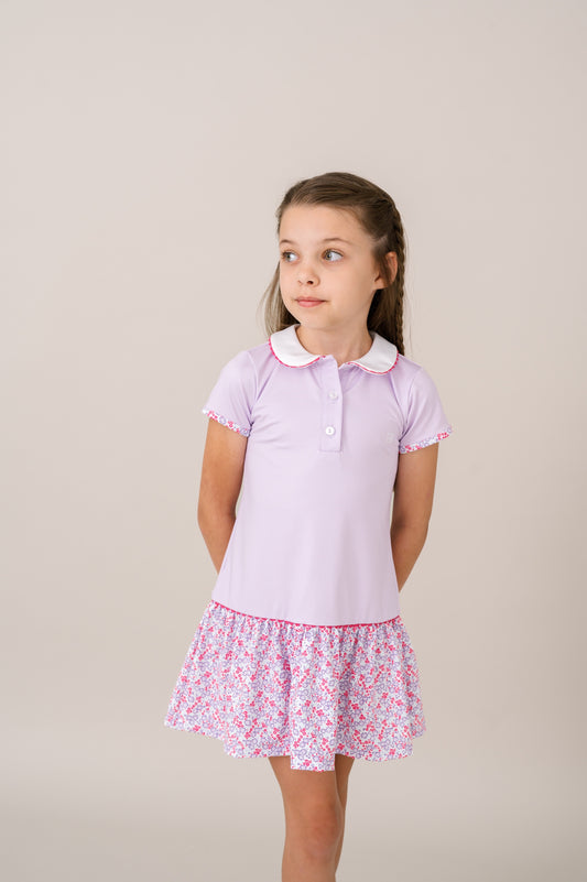 Darla Dropwaist Dress - Petal Purple, Flower Power Floral