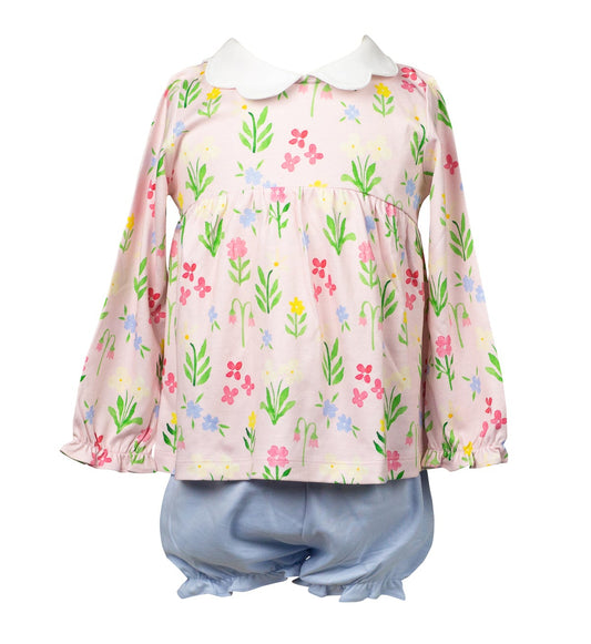 English Garden Long Sleeve Bloomer Set