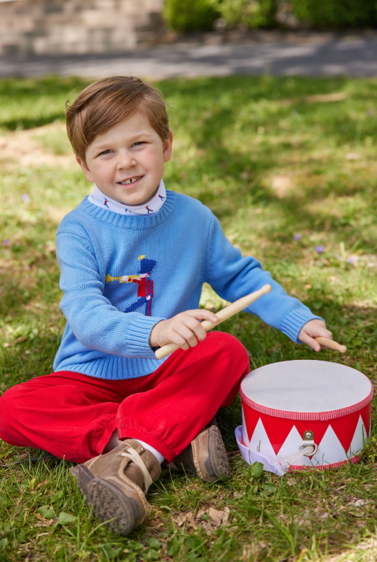 Boy's Banded Pants, Red Corduroy
