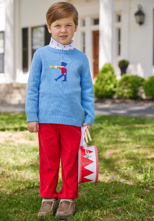 Boy's Banded Pants, Red Corduroy
