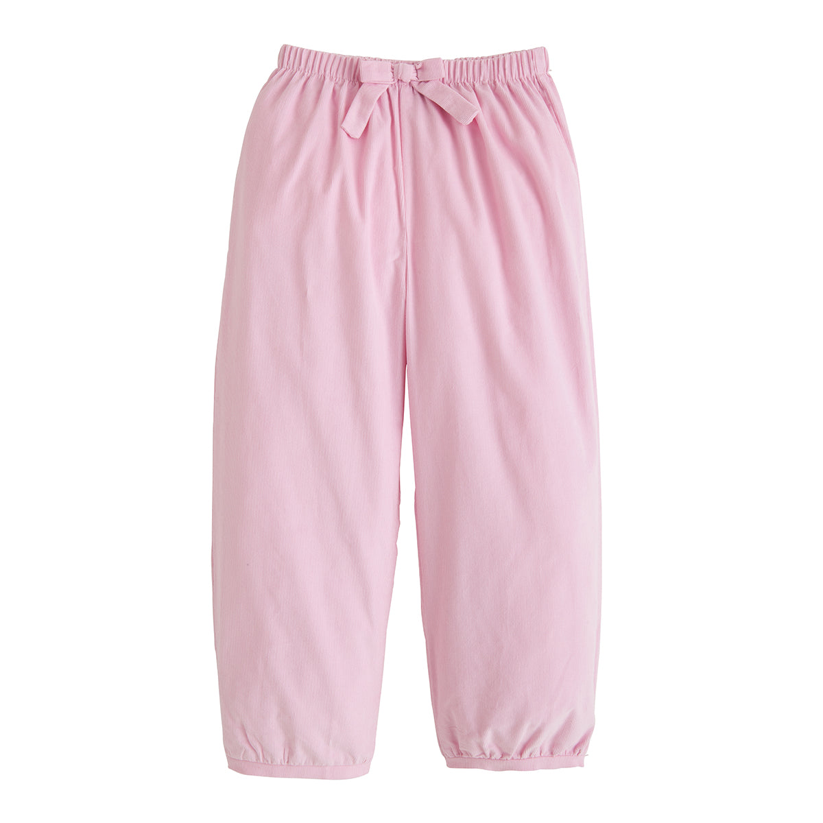 Girl's Banded Bow Pants, Light Pink Corduroy
