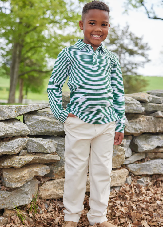 Boy's Classic Pants, Breeze Blue Twill
