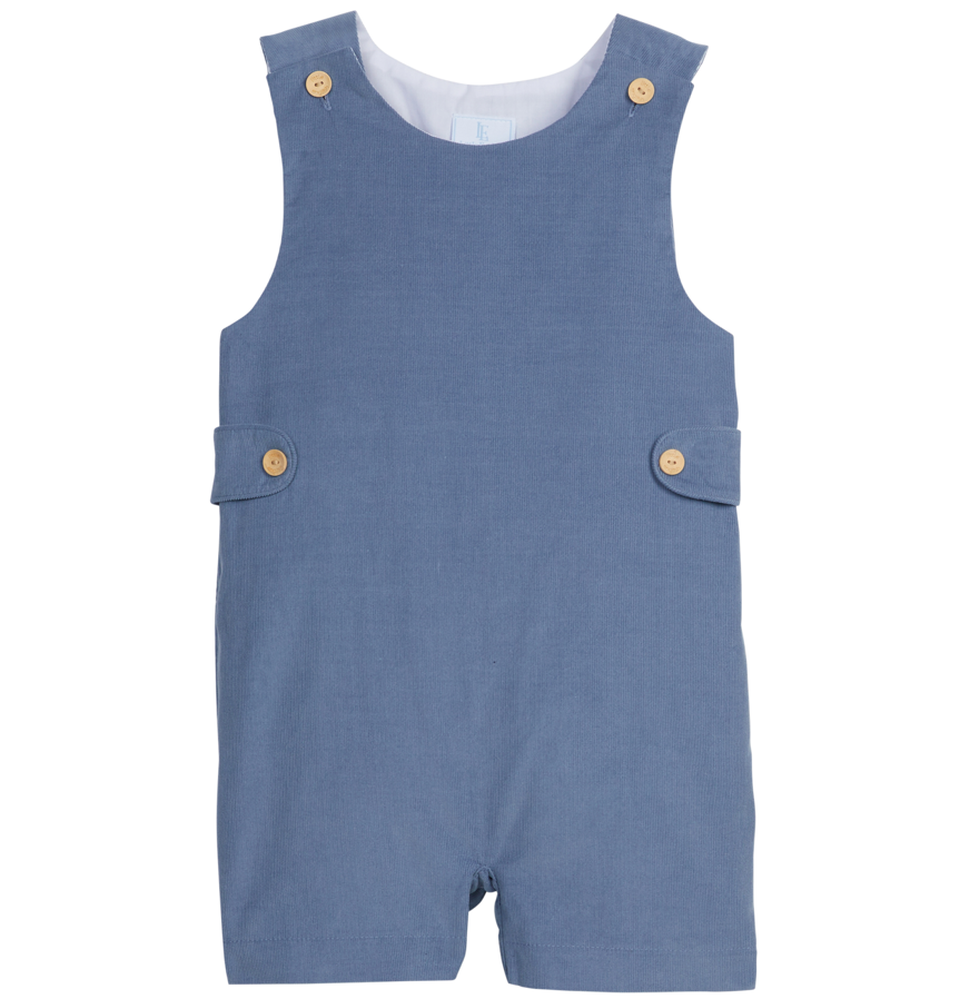 Stormy Blue Corduroy Button Tab John John
