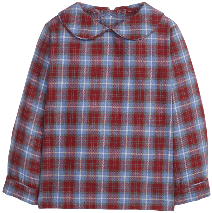 Boy's Long Sleeve Peter Pan Shirt, Stafford Plaid