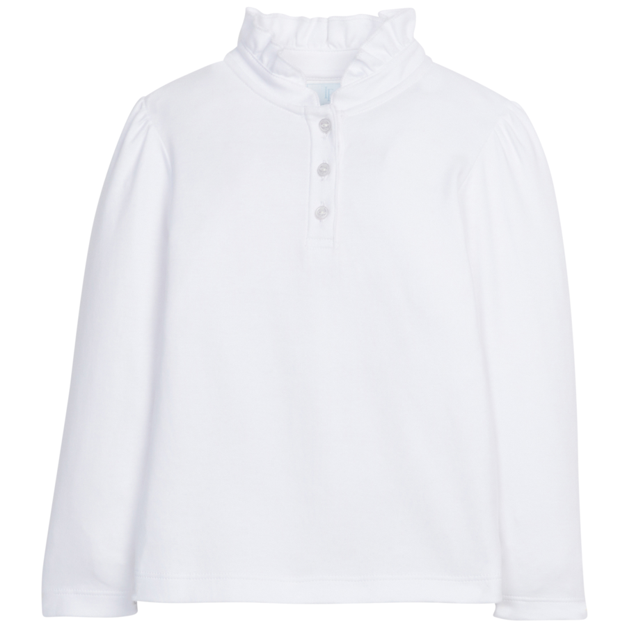 Girl's Long Sleeve Hastings Polo, White