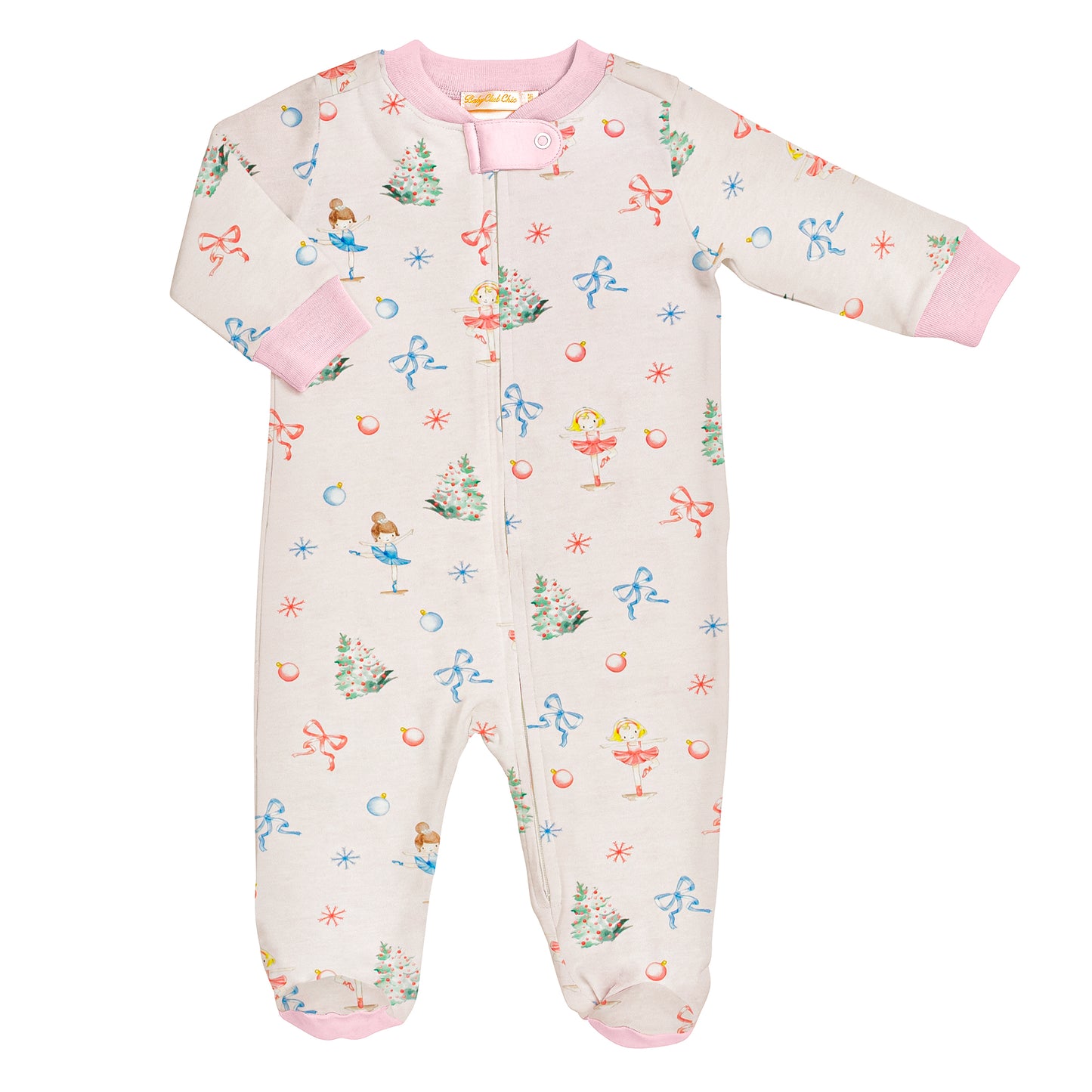 Nutcracker Ballet Pink Zipped Footie