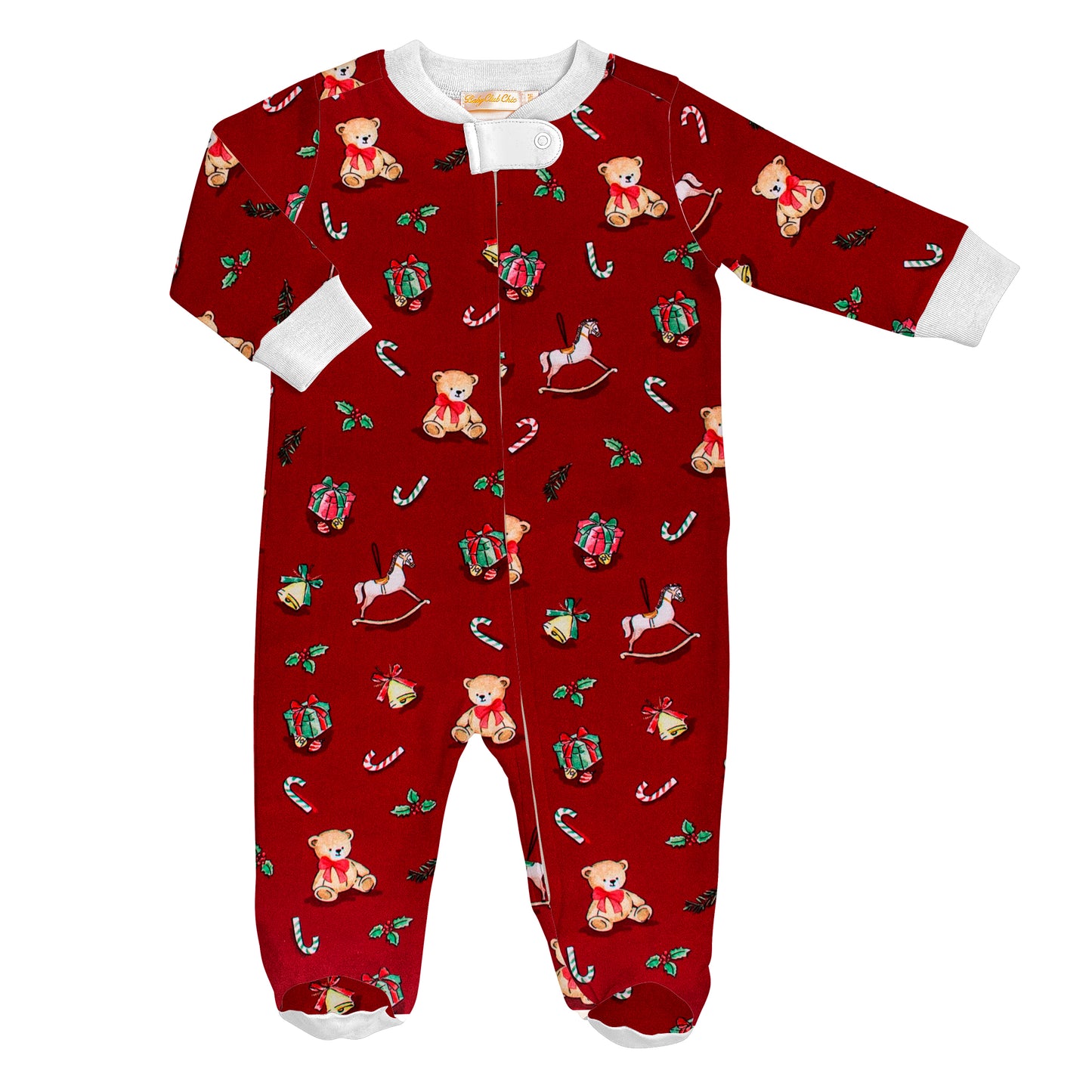 Printed Zipped Footie, Joyful Christmas