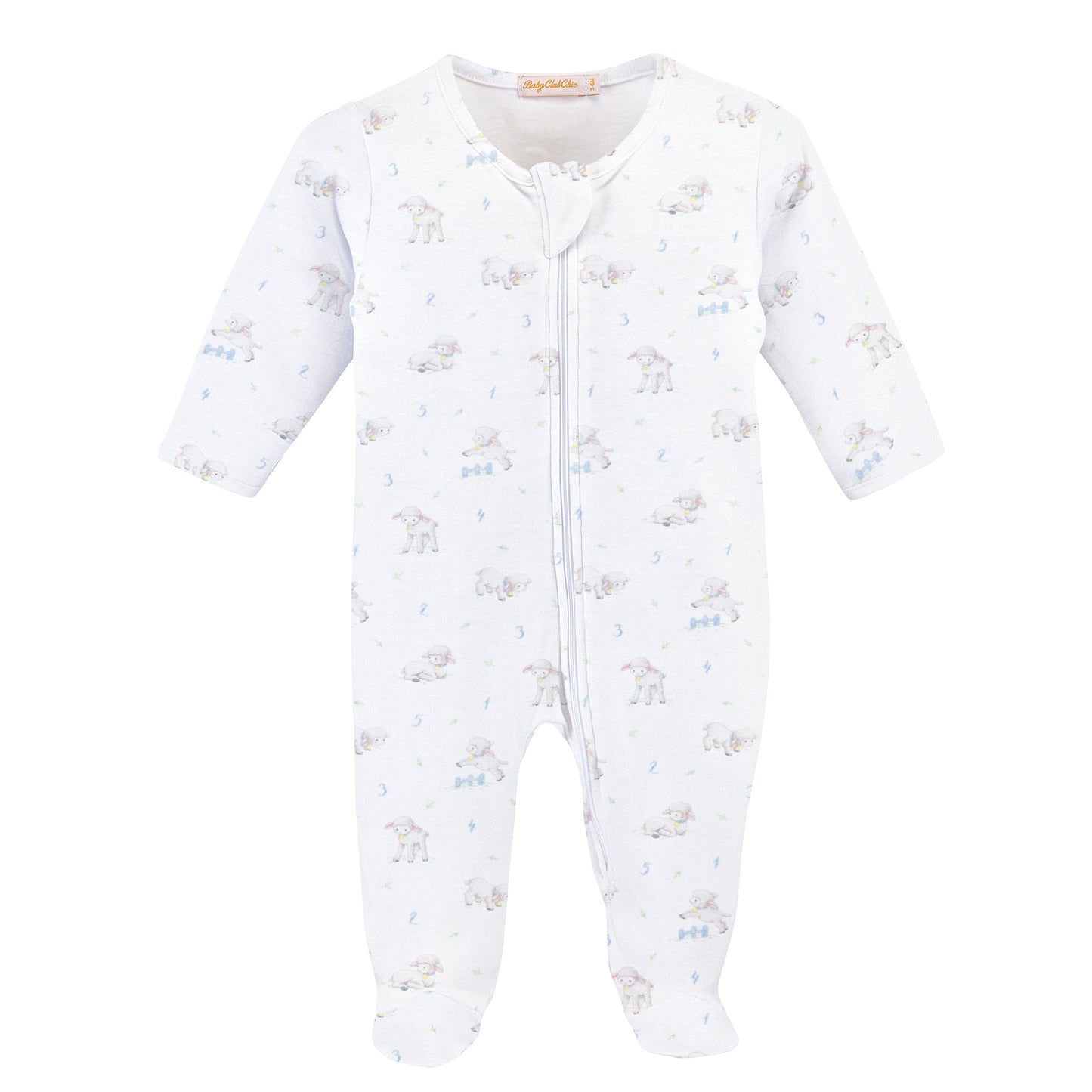 Printed Zipped Footie, Tiny Baby Sheep