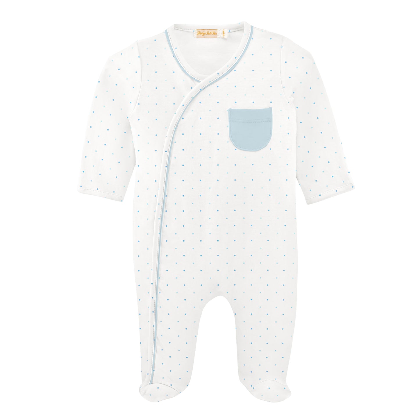 Printed Crossed Pocket Footie, Dots