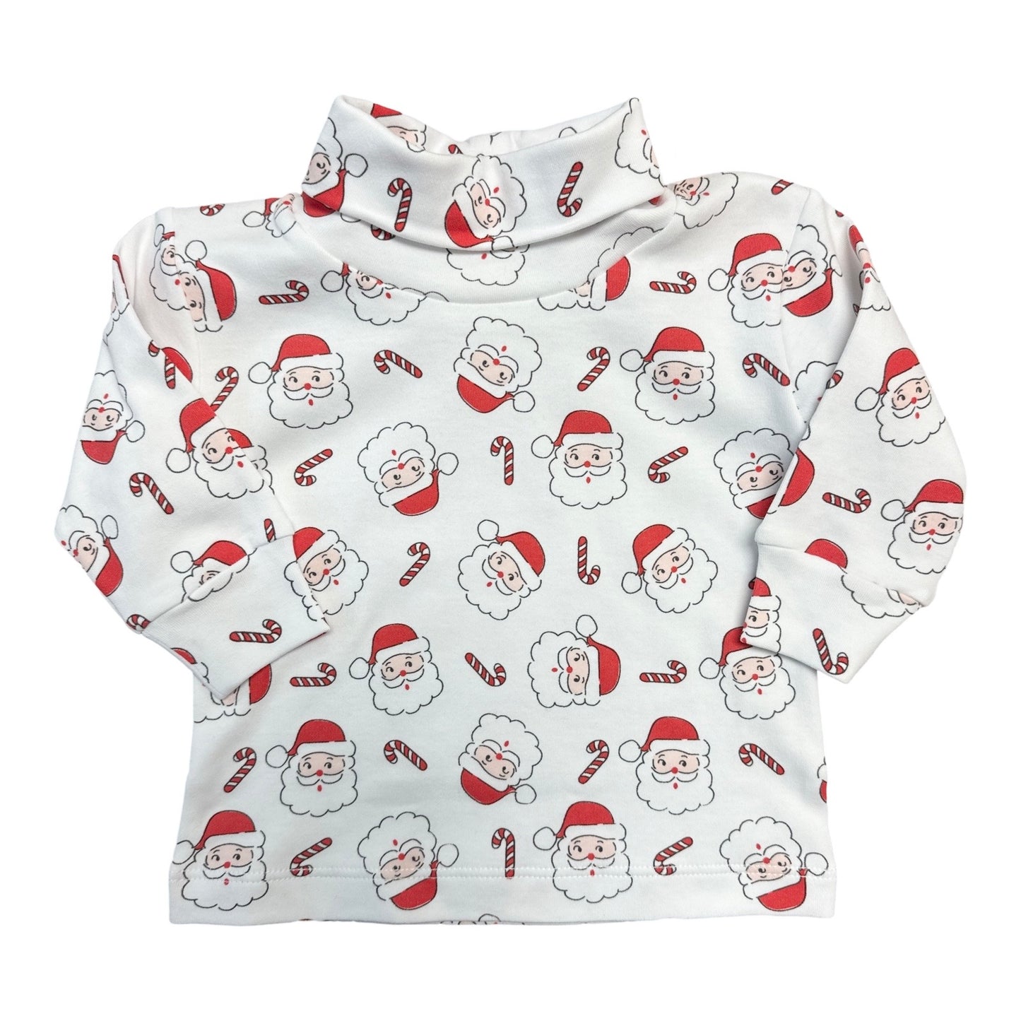 Boy's Santa Print Turtleneck