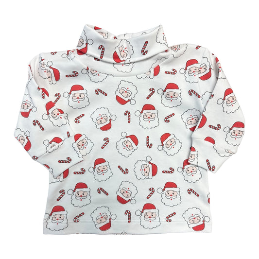 Boy's Santa Print Turtleneck