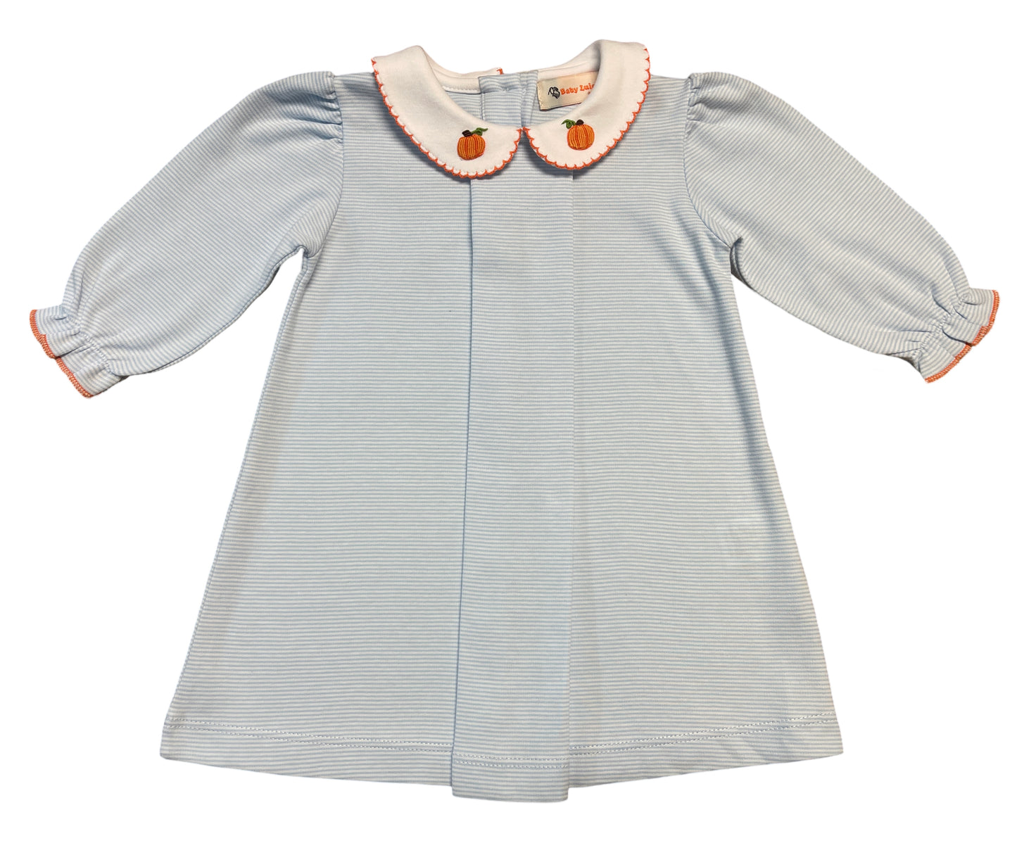 Long Sleeve Striped Dress, Pumpkin Collar