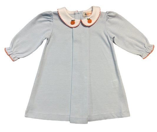 Long Sleeve Striped Dress, Pumpkin Collar