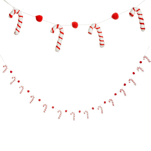 Felt Candy Cane 5.5 ft. Garland