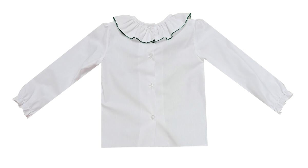 Girl Long Sleeve Blouse with Gingerbread Embroidery