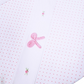 Crochet Bow Pink Dot Receiving Blanket