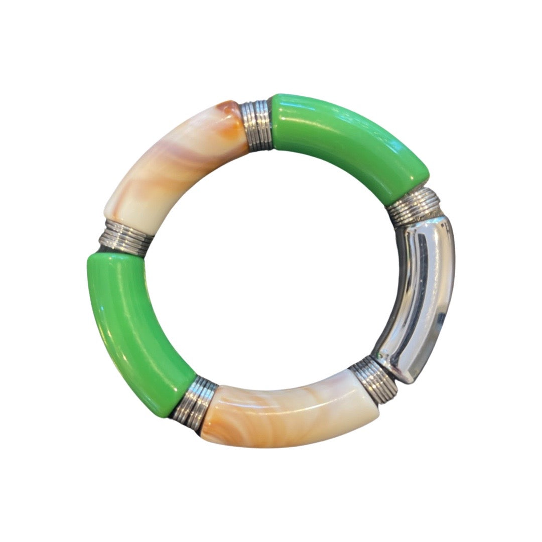 TJ's Fall Bracelets - style 3 green/silver