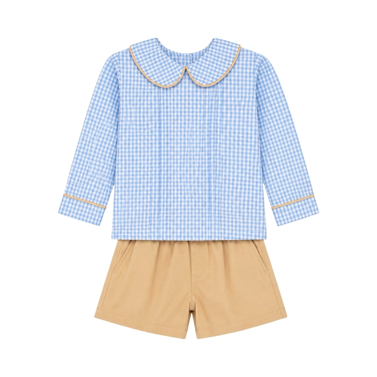 John Tan & Blue Short Set